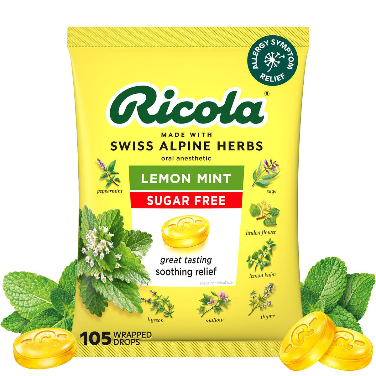 Ricola® Original &amp; Sugar-Free Lemon Mint Lozenge, 2 x 12 EA Clipstrip