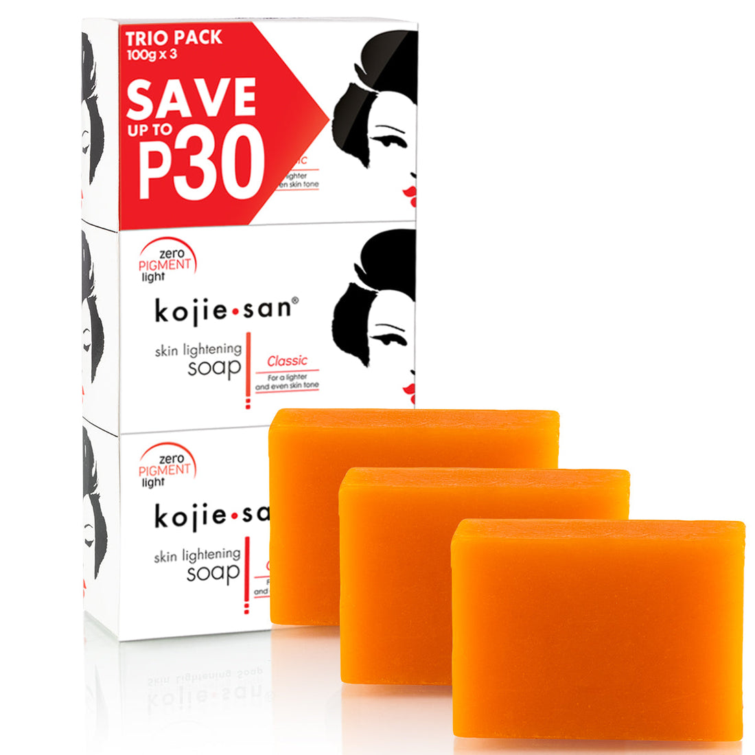 Kojie San Spot Lightening Kojic Acid Soap - 3 Bars (Bigger Size)