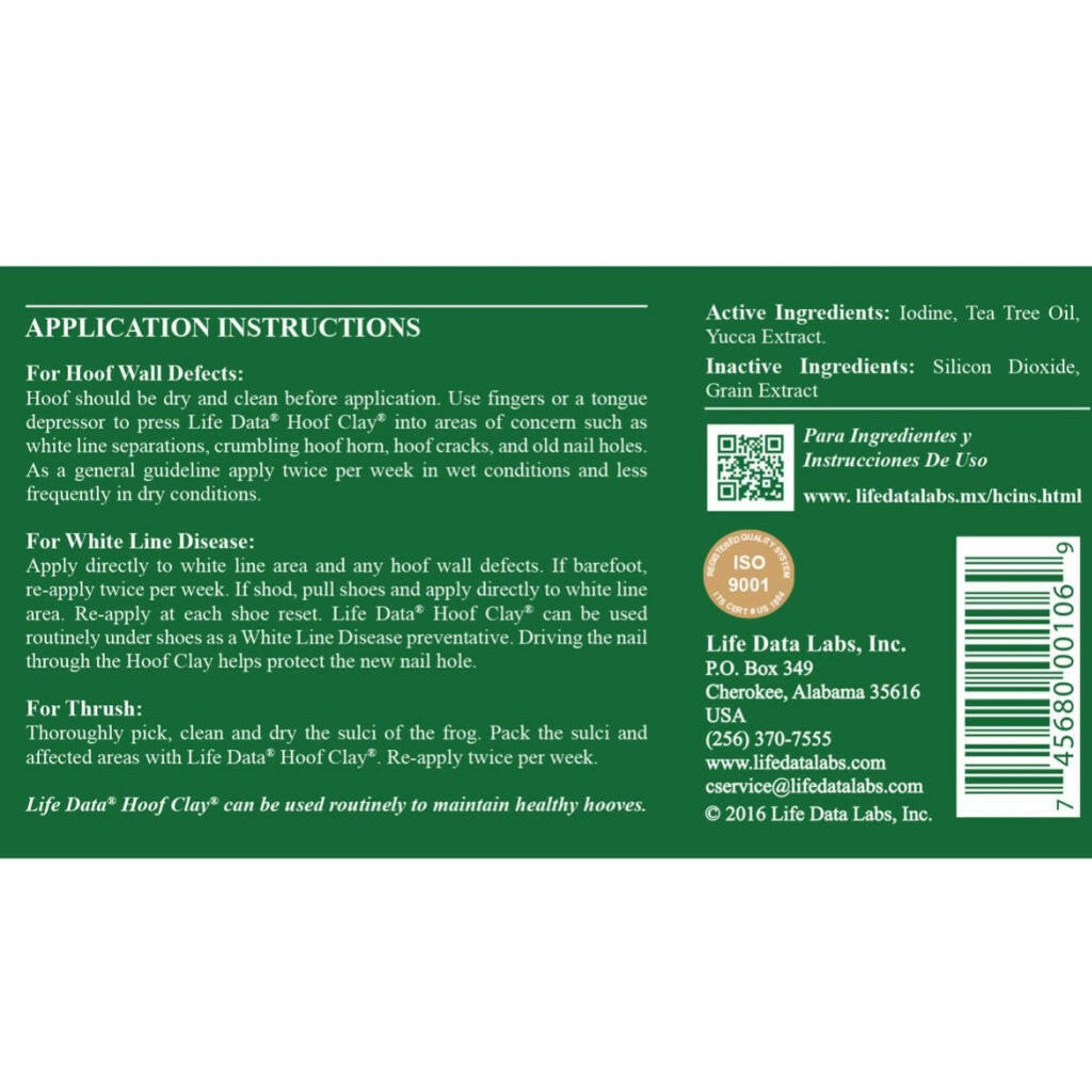 Life Data Hoof Clay Antimicrobial Hoof Packing for Horse (10 oz)