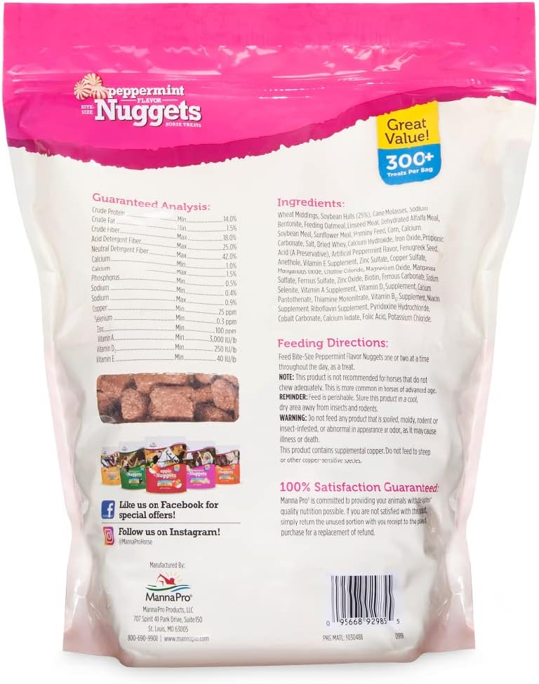 Manna Pro Peppermint Bite-Sized Nugget Treats for Horses