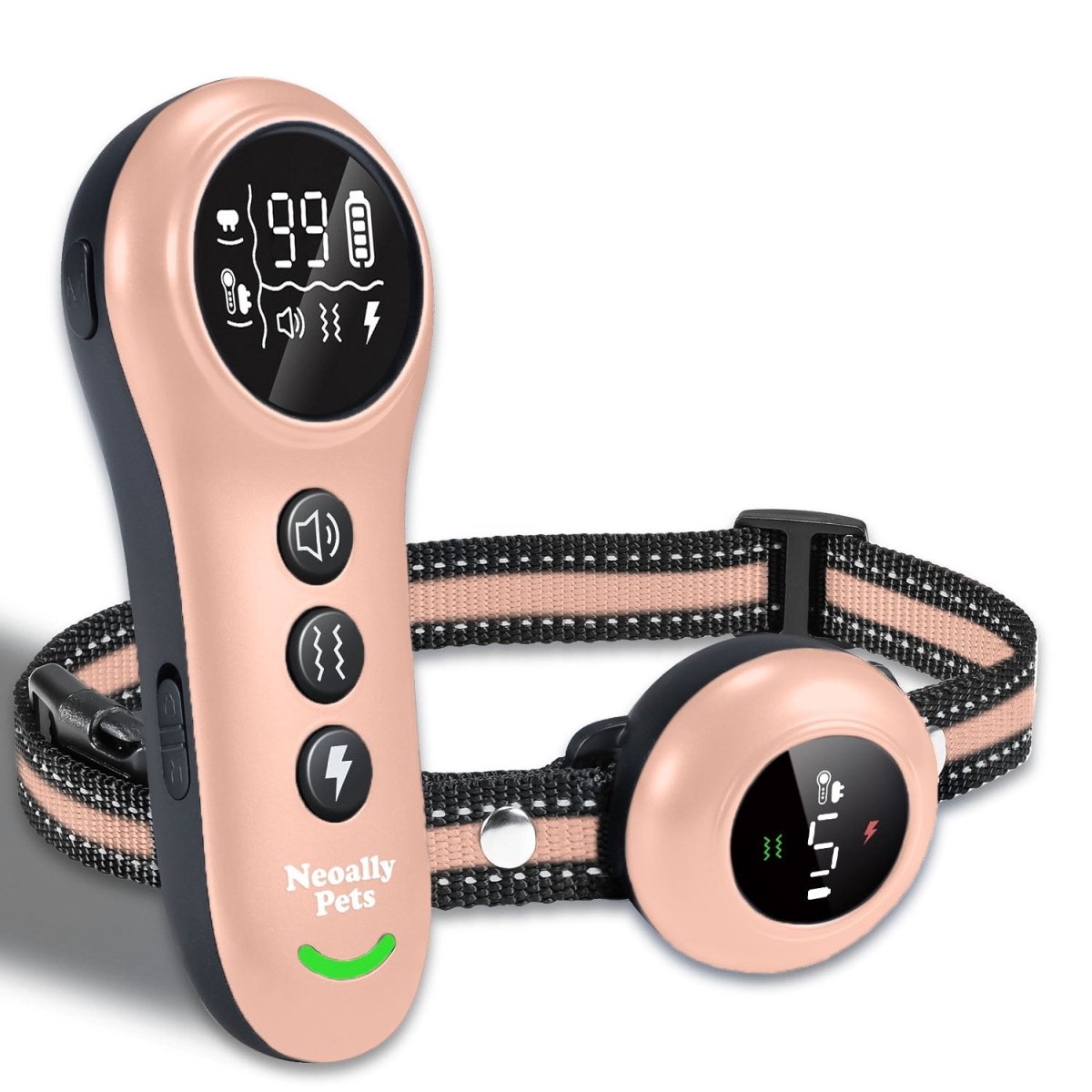 NeoAlly 2-in-1 Dog Training &amp; Bark Control Collar | Automatic Barking Detection, Remote Shock, 5-150lbs Dogs | Rechargeable, Waterproof