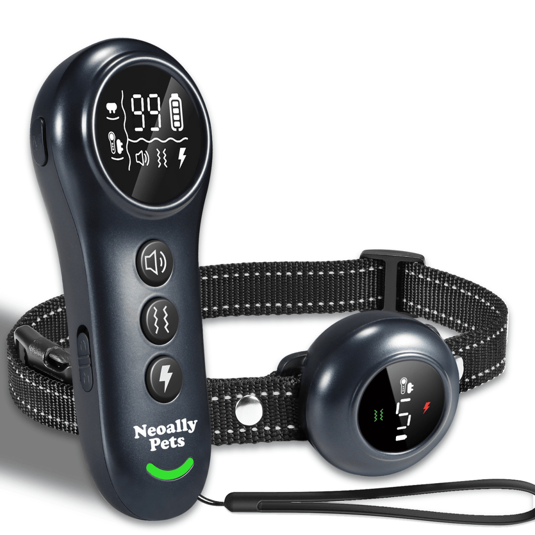 NeoAlly 2-in-1 Dog Training &amp; Bark Control Collar | Automatic Barking Detection, Remote Shock, 5-150lbs Dogs | Rechargeable, Waterproof