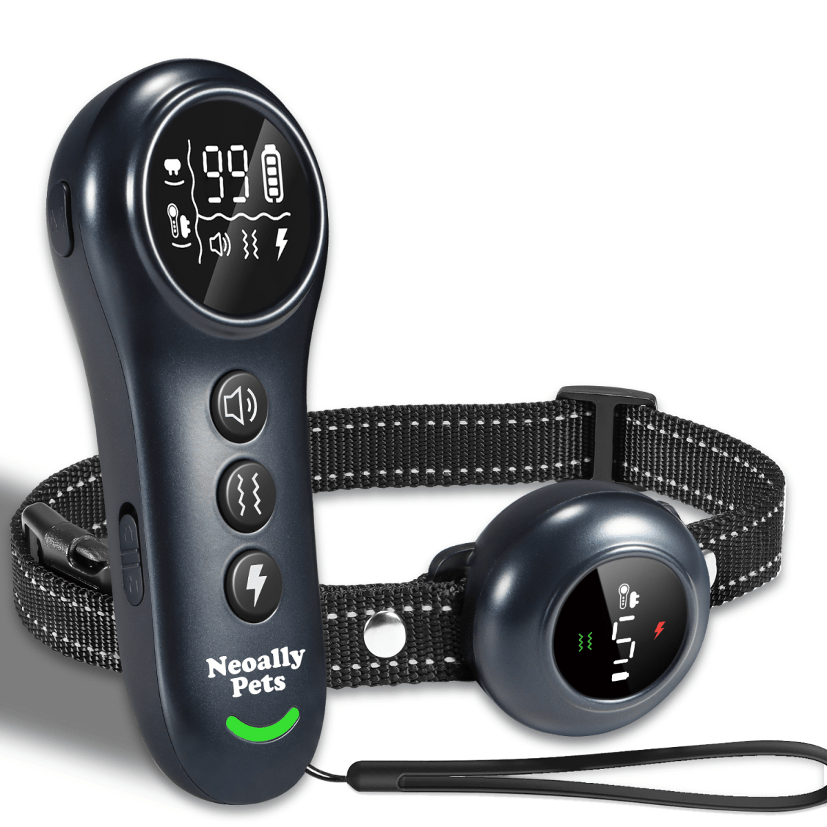 NeoAlly 2-in-1 Dog Training &amp; Bark Control Collar | Automatic Barking Detection, Remote Shock, 5-150lbs Dogs | Rechargeable, Waterproof