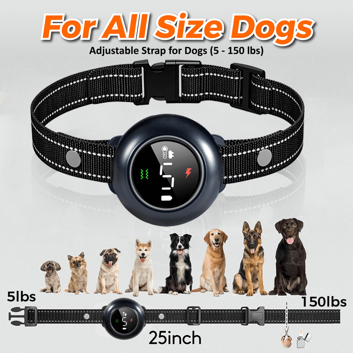NeoAlly 2-in-1 Dog Training &amp; Bark Control Collar | Automatic Barking Detection, Remote Shock, 5-150lbs Dogs | Rechargeable, Waterproof