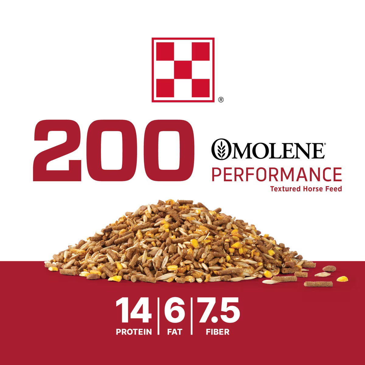 Purina Omolene 200 Performance Horse Feed, 50-lb