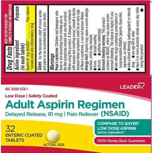 Leader Adult Aspirin Regimen