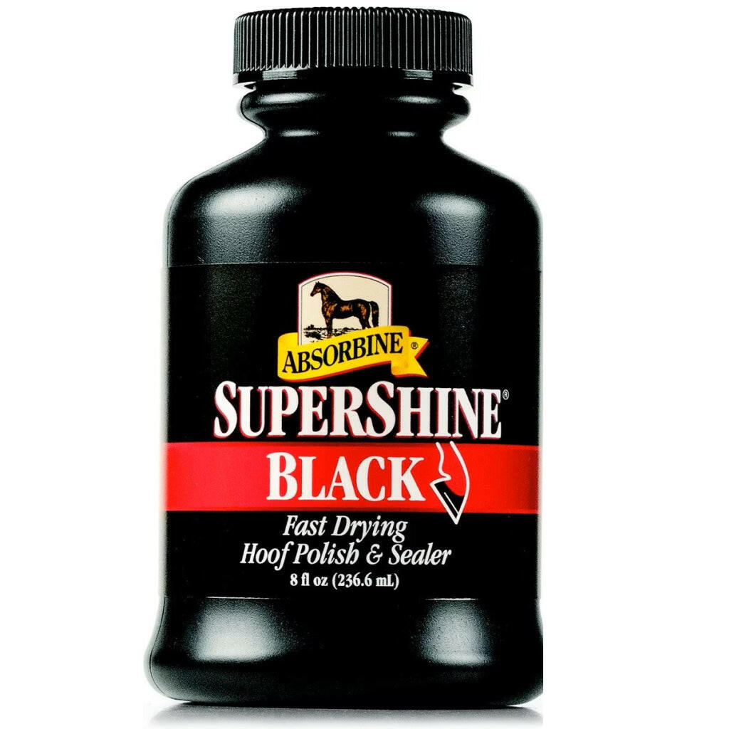 SuperShine Fast Drying Hoof Polish &amp; Sealer Black for Horses