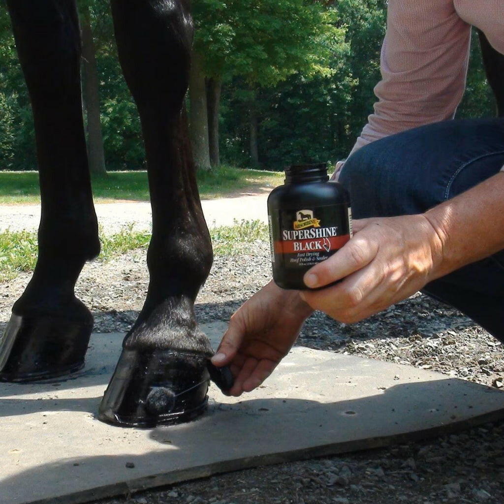 SuperShine Fast Drying Hoof Polish &amp; Sealer Black for Horses