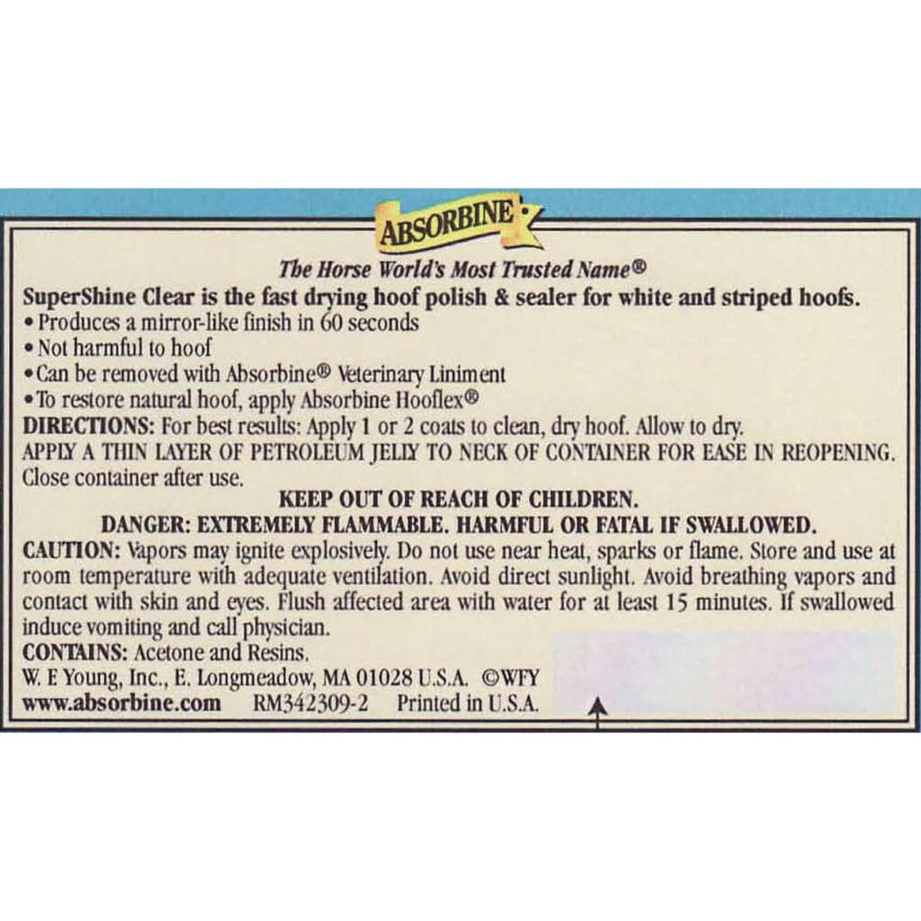 SuperShine Fast Drying Hoof Polish &amp; Sealer Clear for Horses