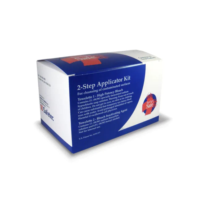 Surface Safe 2-Step Applicator Kit – Bleach Cleansing &amp; Inactivating Towelettes (15 Twin Packets)