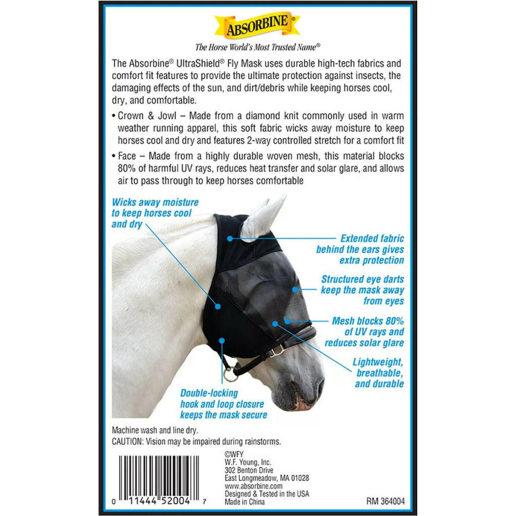 UltraShield Fly Mask Without Ears for Horses